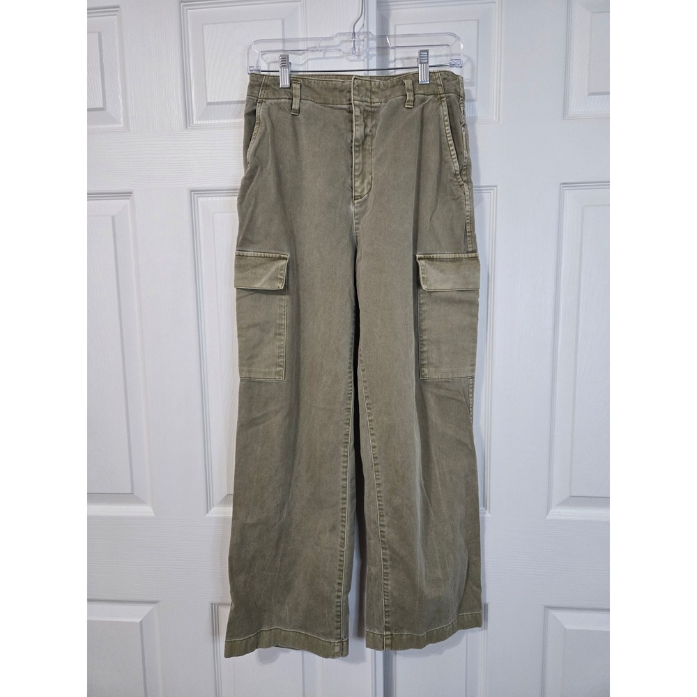 Gap Womens High Rise Wide Leg Loose Cargo Pants Olive Green Size 4